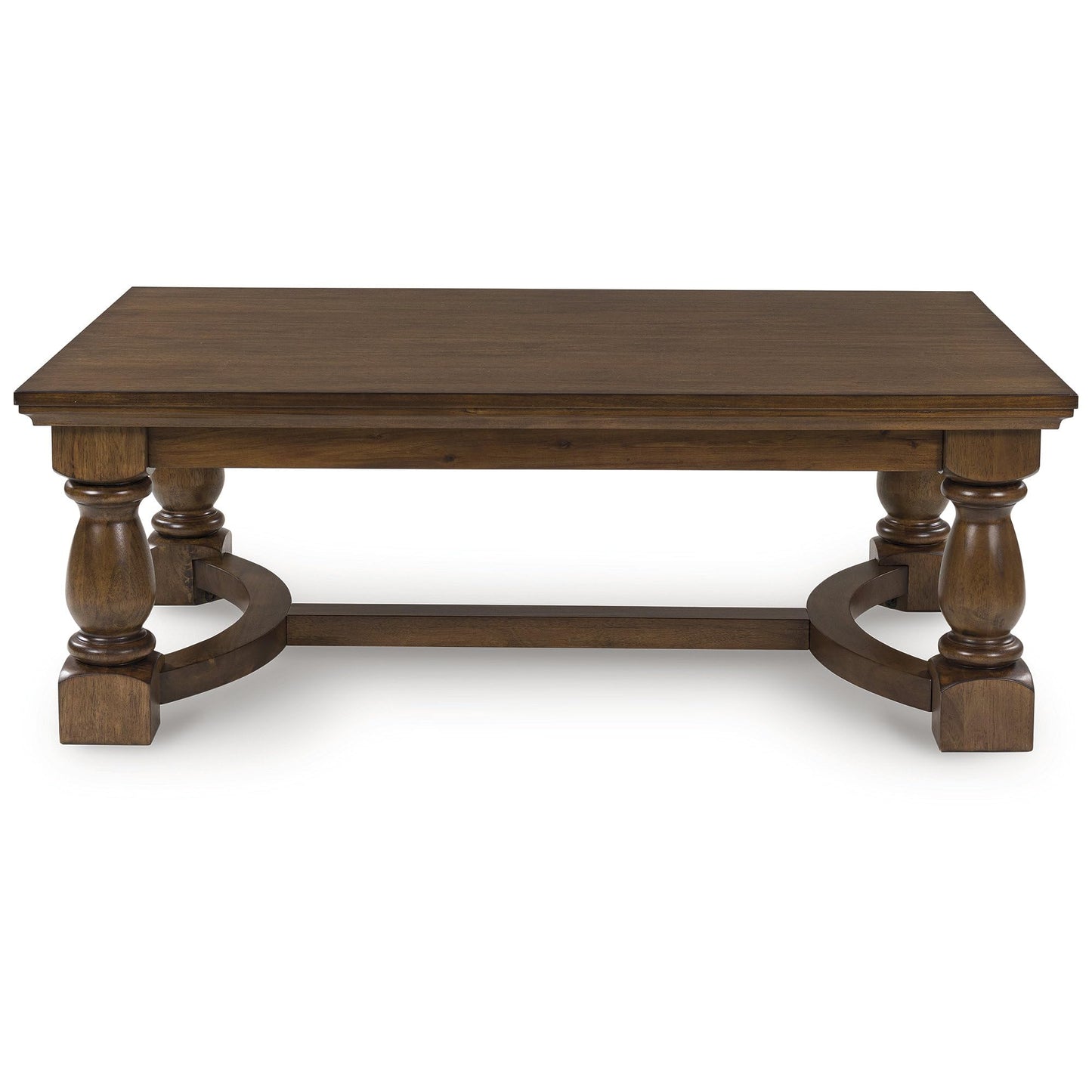 Signature Design by Ashley Sturlayne Transitional Coffee Table with Trestle Base, Dark Brown