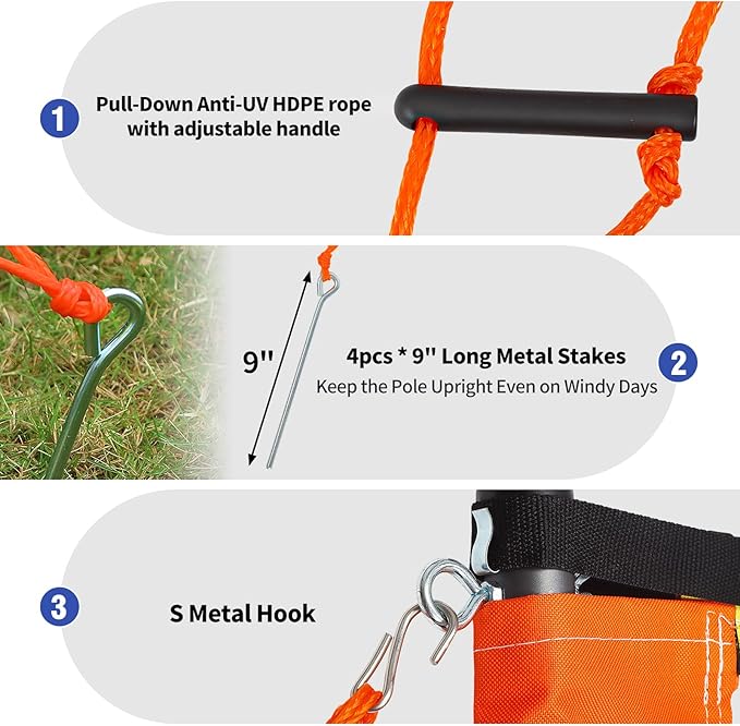 Outdoor Portable Volleyball Net Set for Backyard Beach with Adjustable Heavy Duty Poles, Durable Net, PU Volleyball & Pump, Carry Bag