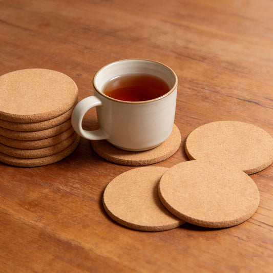 10 Pcs Cork Coasters, Cork Coasters for Drinks, Extra Thick Cork Coaster Set for Cups Mugs Wine Glasses, Non-Slip Coasters for Tabletop Protection
