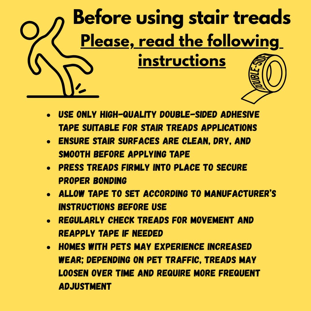 Stair Treads Collection Indoor Skid Slip Resistant Carpet Stair Tread Treads (7 inch x 24 inch) (Brown, Set of 13)