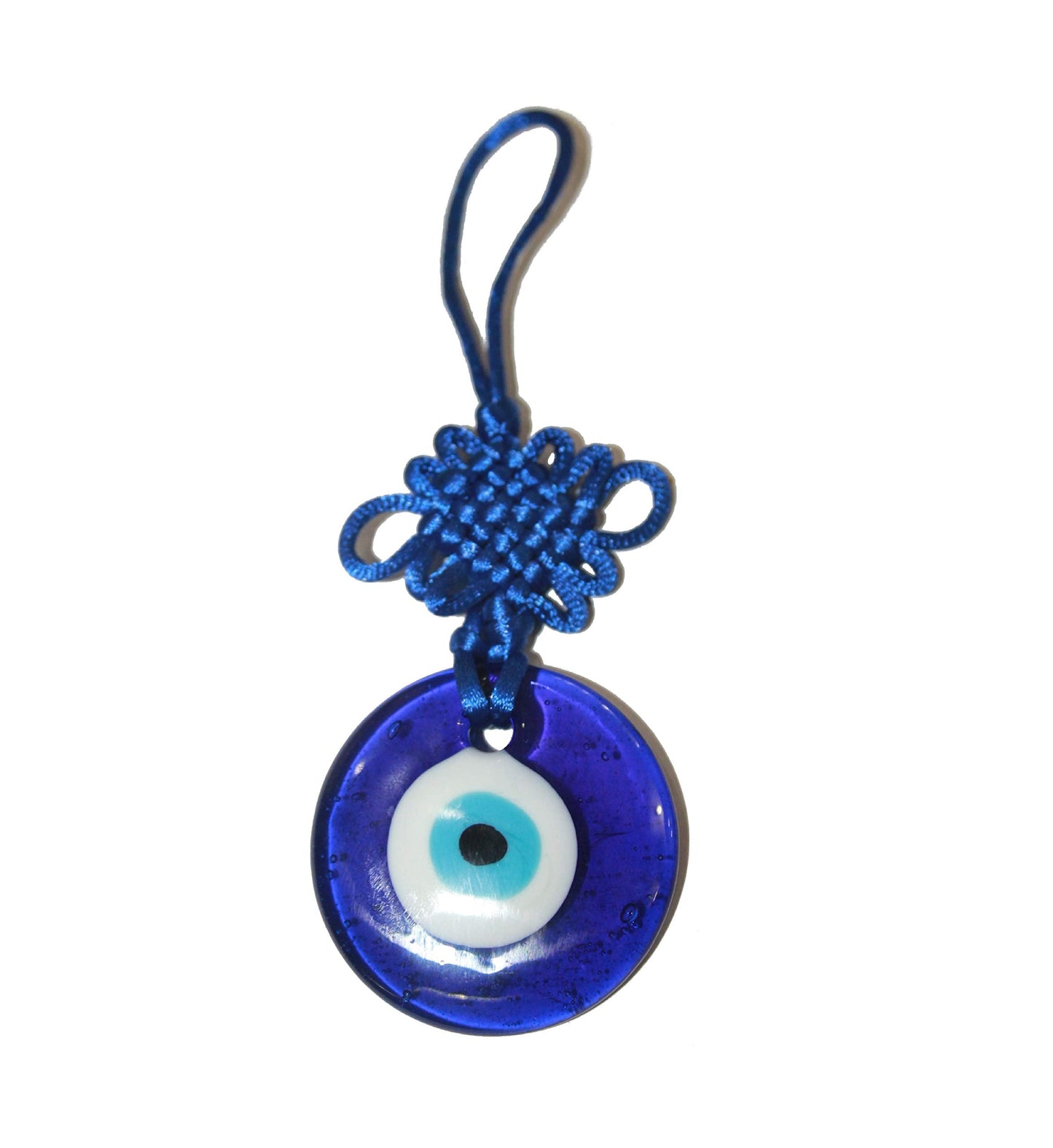 IS4A Talisman - Single Glass Evil Eye Protection - Good Luck Charm, Home, Office, Car Decoration, Blessing Ornament, Reflects Negative Energy (6 Inch)