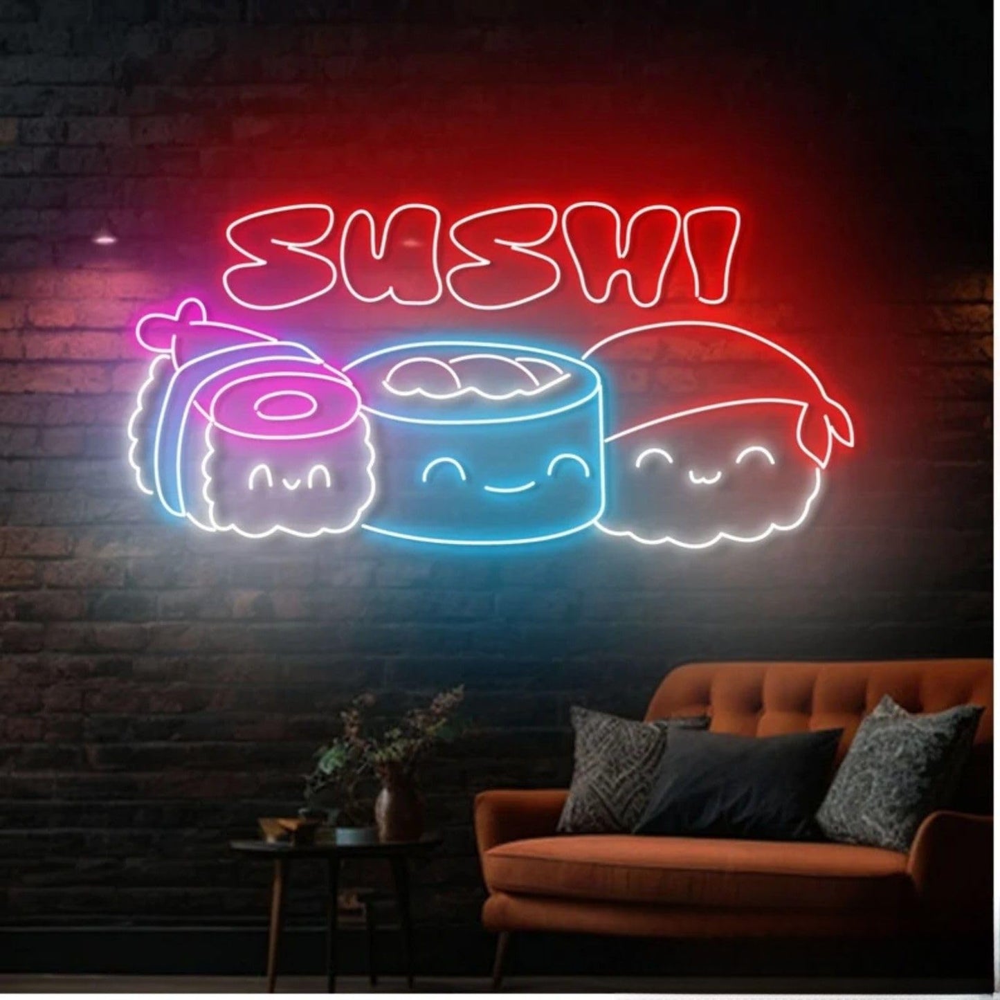 Sushi Neon Sign, Japanese Sushi Neon Light, Sushi Food Led Light, Kitchen Wall Art Sign, Japanese Restaurant Wall Decor, Sushi Shop Restaurant Kitchen Home Neon Decor, Club Party, Sushi Lovers Gift