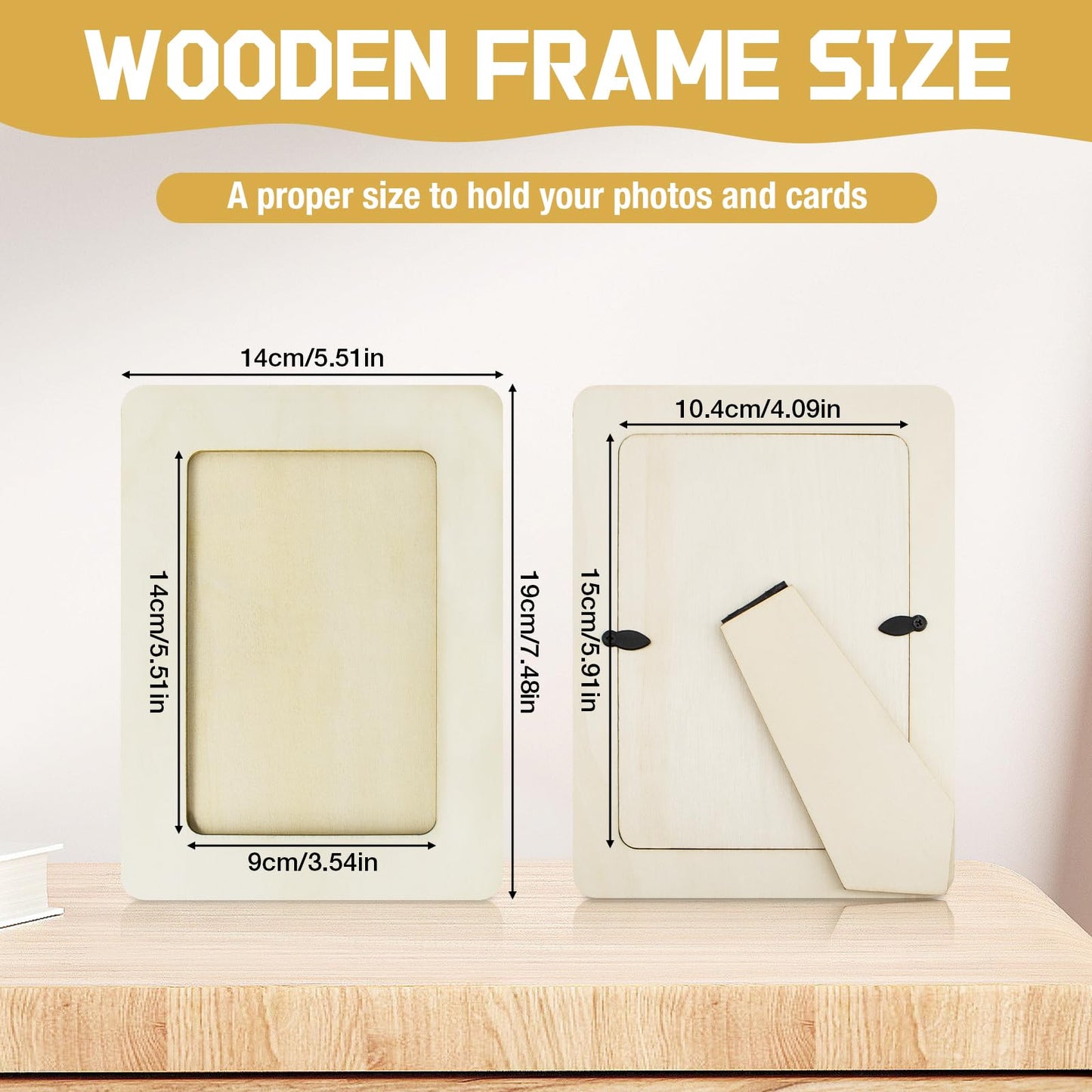 Soleeya 32 Pcs Wooden Picture Frames for Crafts, Bulk Unfinished DIY Wood Craft for 4" x 6" Photos Frame for Wedding Birthday Graduation Party Decor