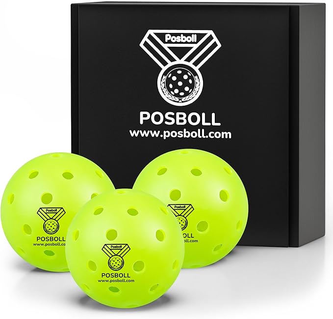 Pickleball Balls,40 Holes Outdoor/Indoor Pickle Balls 3-Pack,Rotomolded high-wear LPE Pickleball,200+ Hours warp-Free,Seamless Crack-Proof Design Pro Practice Pickleballs