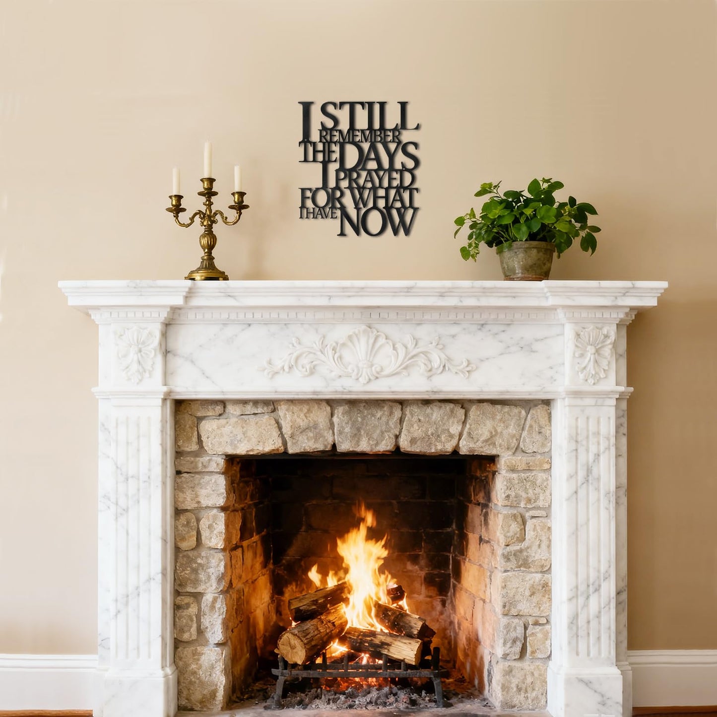 Motivational Black Metal Wall Art Home Office Decor Inspirational Living Room Wall Decor for Bedroom,I Still Remember The Days I Prayed What I Have Now,Encouragement House Warming Gift for Women Men