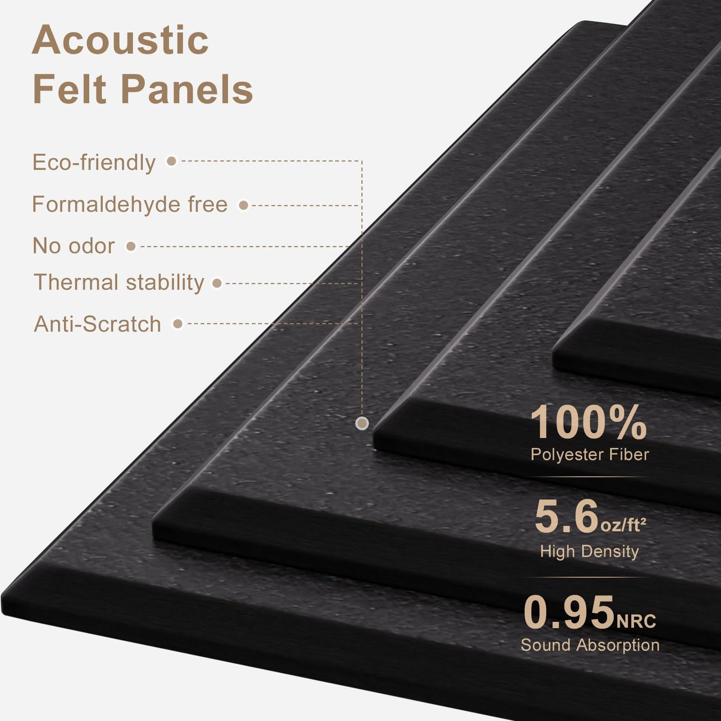 Large Felt Bulletin Board 48" x 36" Self Adhesive Cork Board Alternative 12 Pack Felt Wall Tiles Cork Boards For Walls Thick Slat Wall Panels For Home Office Classroom Decor Pin Board-Black