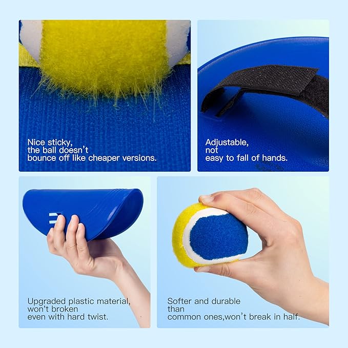 EVERICH Upgraded Toss and Catch Ball Game Set, Outdoor Games for Family Outdoor Toys Yard Games, Beach Pool Toys Camping Game for Adults Family with 4 Paddles 4 Balls, Great Gifts Idea