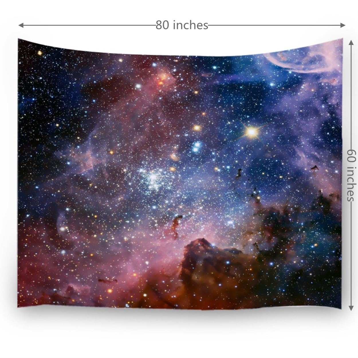 Ihome888 Space Star Tapestry, Outer Universe Galaxy Tapestries Wall Hanging for Bedroom Living Room Dorm, 80 Inch by 60 Inch, Colorful