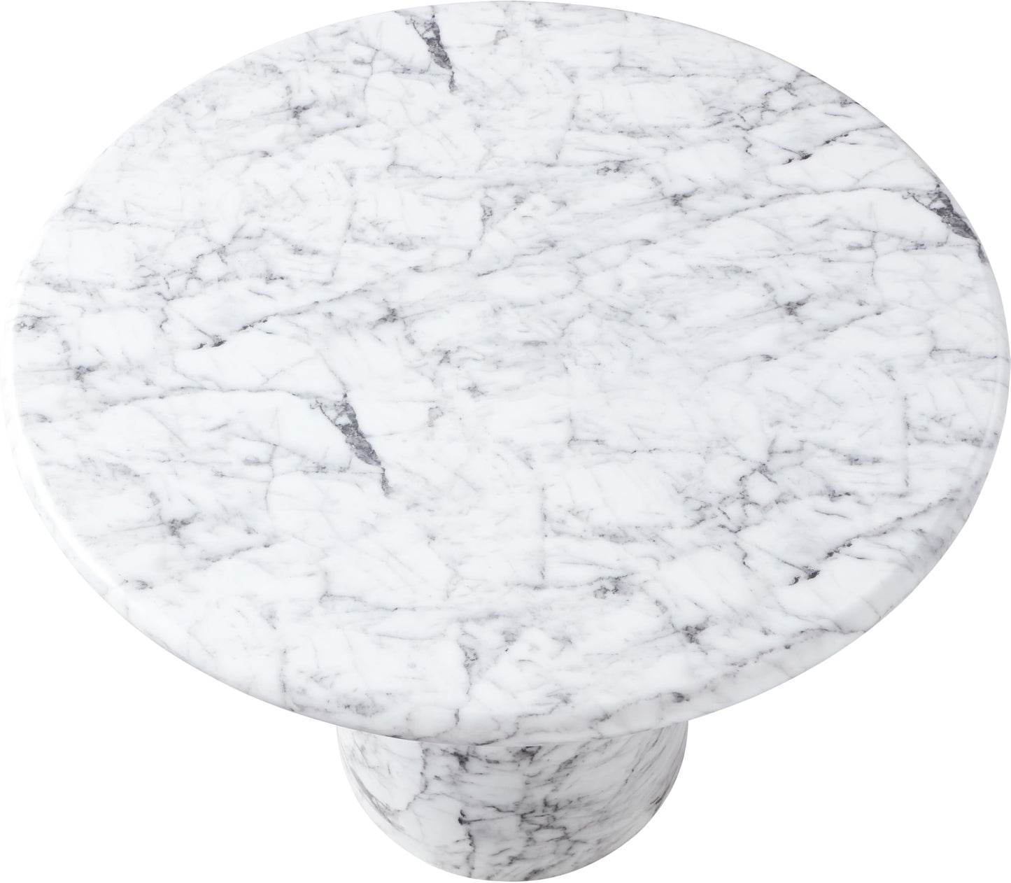 Meridian Furniture 700White-T Cosenza Collection Art Deco 36" Indoor/Outdoor Concrete Dining Table with White Marble Finish, 36" W x 36" D x 30" H, White