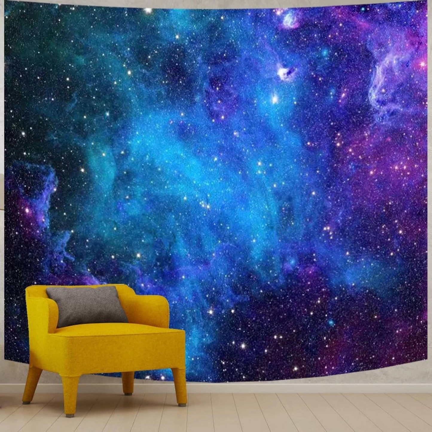 Apdidl Galaxy Tapestry for Bedroom Aesthetic Space Blue Night Starry Sky Stars Universe Tapestry Mysterious Nebula Wall Hanging Backdrop Room Decor for Bedroom Living Room (51'' x 60'')