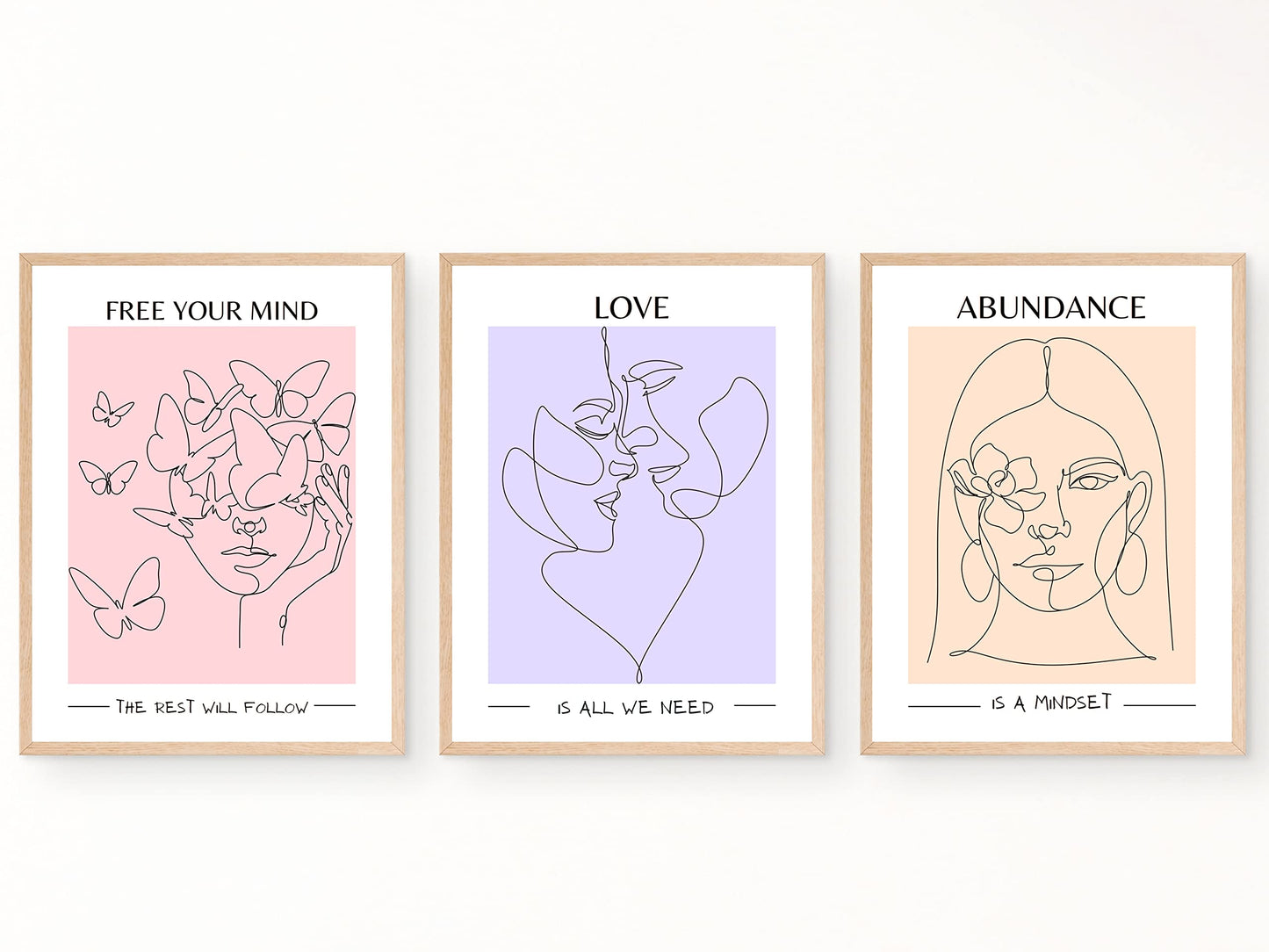 JUJU'S VIBES Pastel Danish Room Decor - Aesthetic Wall Art for Women, Teen - Wall Collage Pictures Prints, Cute Posters Clean Girl for Bedroom, College Dorm Apartment - 8x10 Set of 6 UNFRAMED.