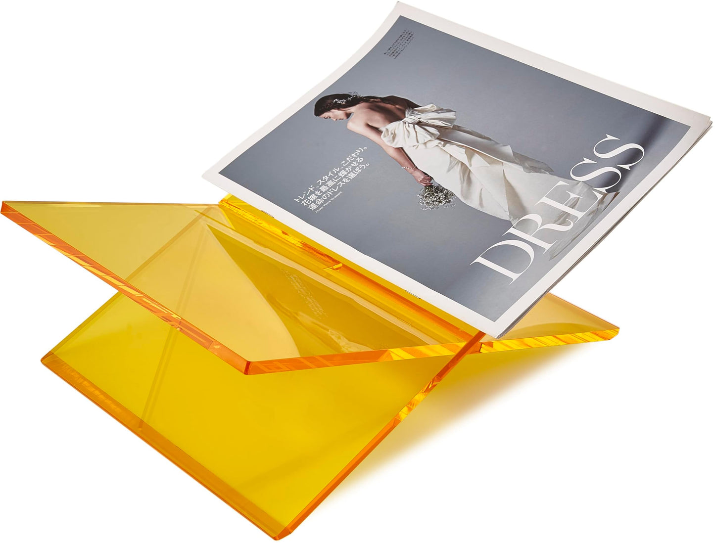 Honygebia Gold Acrylic Book Stands - Cross Frame Acrylic Book Holder, Open Bookstand for Display and Reading, Suitable for Art, Bible, Cookbook, Easel, Magazine, Textbooks 12.5" x 9.5" x 5.5"