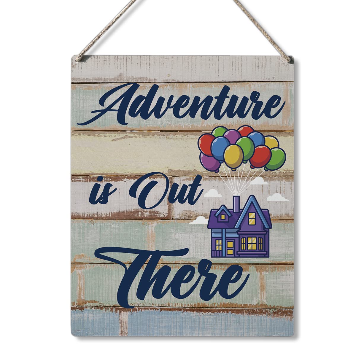 Qious Inspirational Signs Gift Farmhouse Adventure is Out There Wooden Hanging Sign Rustic Art Wall Home Living Room Bedroom Kitchen Decoration 10 x 8 Inches