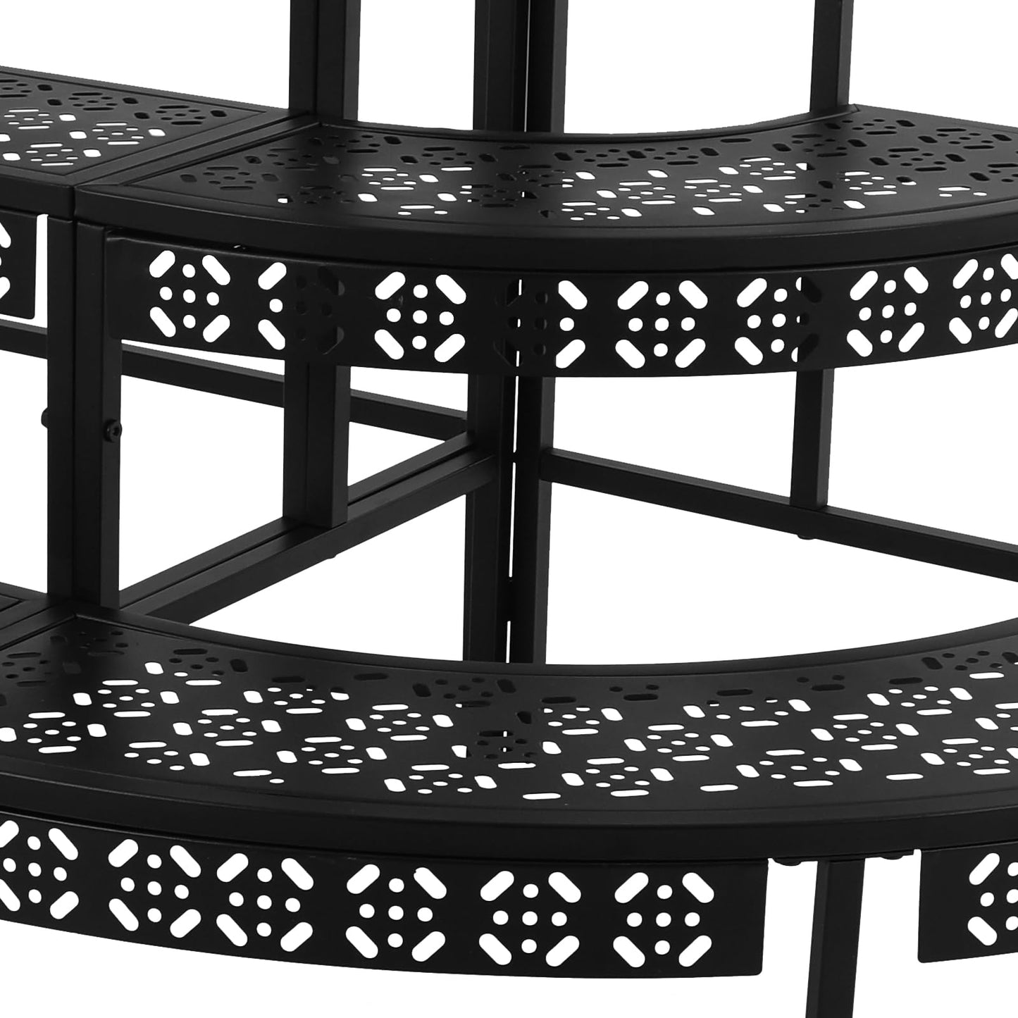 ARPITUYN 3 Tier Metal Plant Stand, Ladder Flower Pot Holder Plant Stands, Stair Style Large Flower Pot Display Rack, Garden Flower Pot Display Shelf for Indoor Outdoor, Black