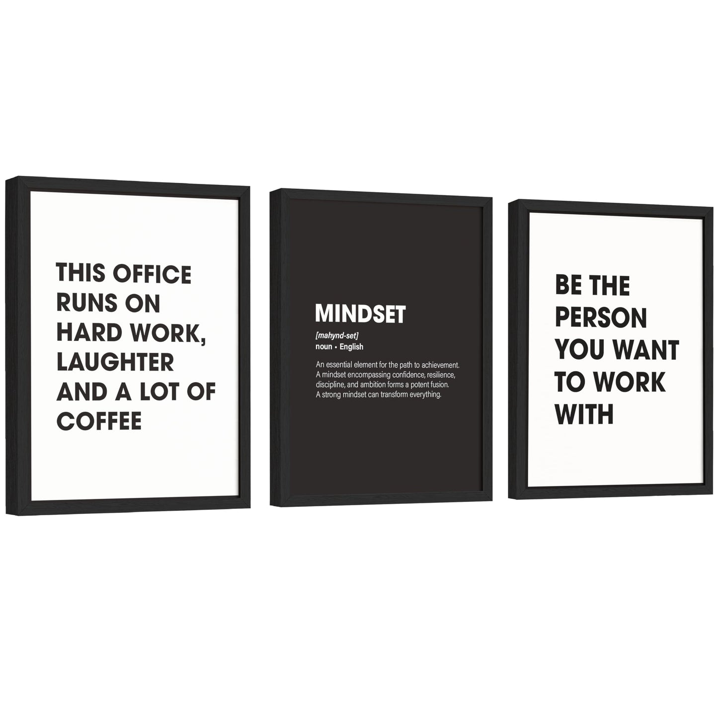 EXCOOL CLUB Teamwork Motivational Quotes Wall Art - 12x16 Mindset Poster Office Pictures, Inspirational Wall Quotes Prints, Black and White Wall Decor for Cubicle Workplace Decorations (UNFRAMED)