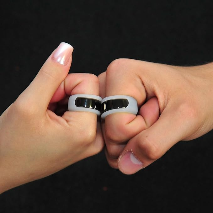 Rinfit Smart Ring Protector - Silicone Ring Enhancer for Active Lifestyle and Gym - StyleFit U.S. Design Patent - Frosted, Size 6