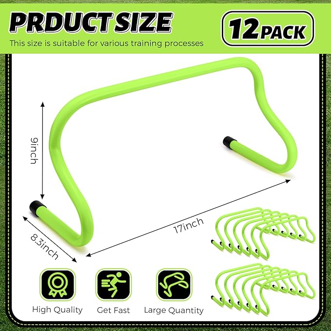 Wettarn 12 Pcs 9" Speed Training Agility Hurdles for Athletes Reliable Training Hurdle Plyometric and All Purpose Practice Equipment for Soccer Basketball Football