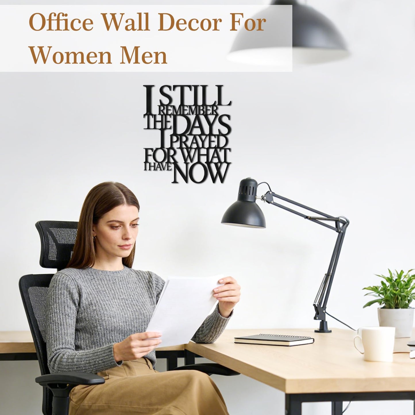 Motivational Black Metal Wall Art Home Office Decor Inspirational Living Room Wall Decor for Bedroom,I Still Remember The Days I Prayed What I Have Now,Encouragement House Warming Gift for Women Men