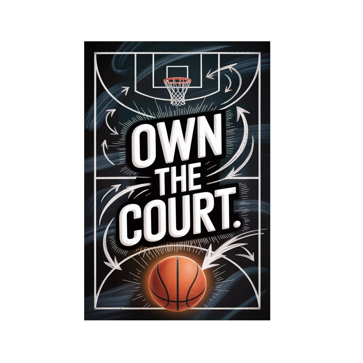 Own The Court Basketball Motivation Poster Inspirational Wall Art For Athletes Training And Game Day Focus Printing Posters Unframe-style 08x12inch(20x30cm)