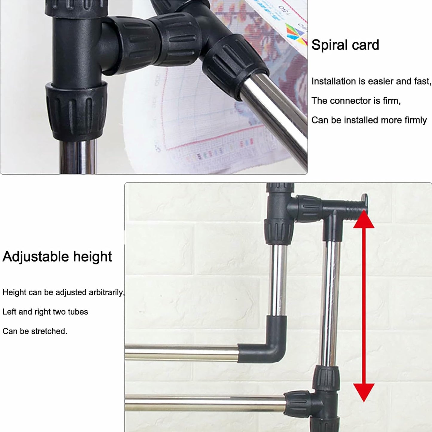 Height Adjustable Cross Stitch Craft Stand - Adjustable Embroidery Stand with Needlework Floor Frame for Art Sewing - Standing Embroidery Lap Table and Holder for Needlepoint~/
