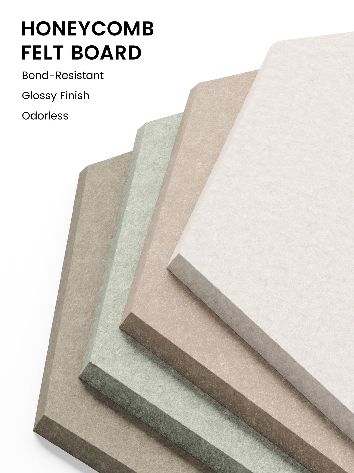 Fluxynara Hexagon Cork Board Alternative for Walls Decor-8-Pack Felt Bulletin Board Tiles,with 30 Pushpins,50 Adhesive Tabs for Office,Classrooms & Home Pin Board Felt Board-Linen Dusk