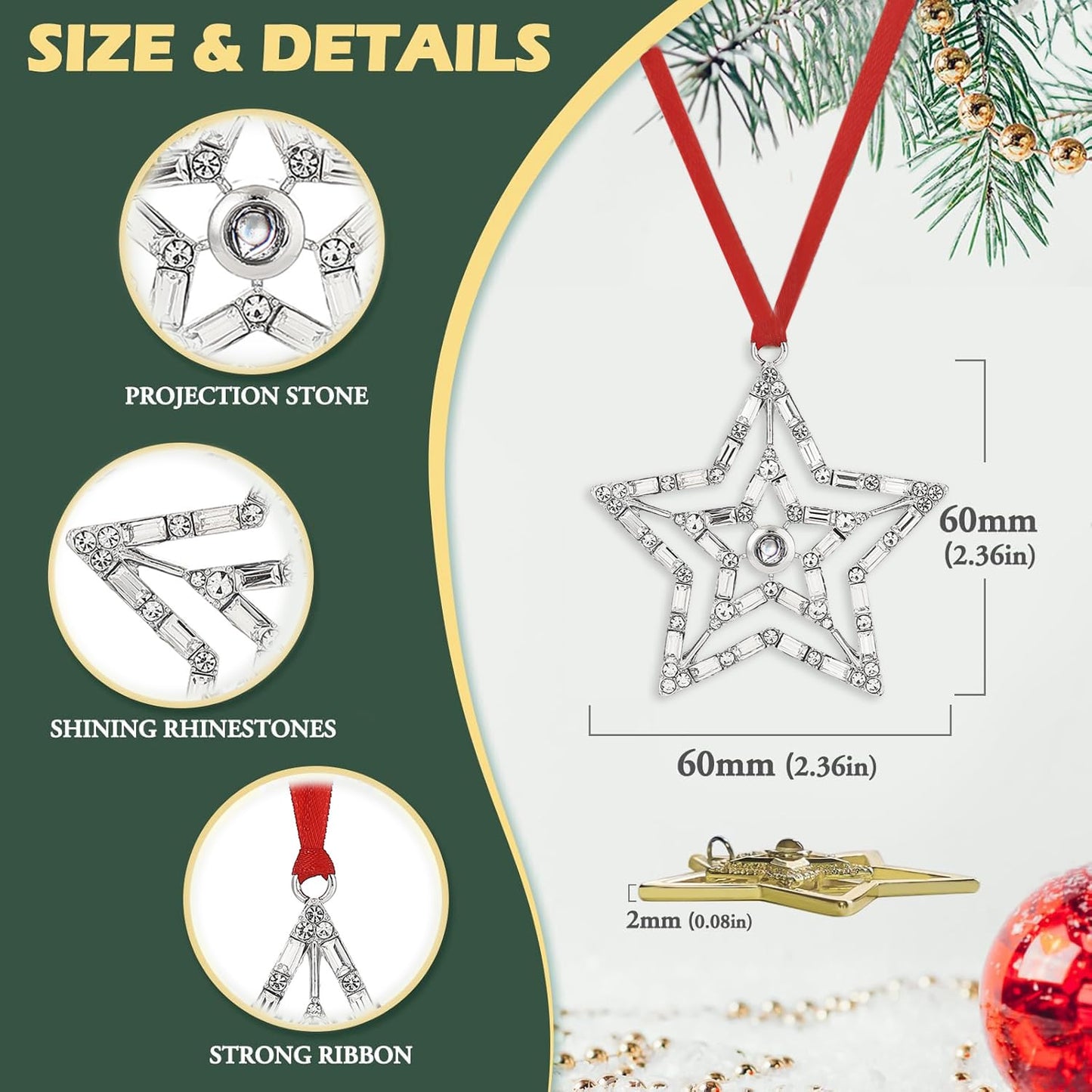 3PCS Christmas Tree Hanging Ornament Holiday Metal Xmas Tree Party Indoors Home Family Holiday Pet Party Tree Hanging Ornaments Decoration Keepsake Gifts (Multi 3)