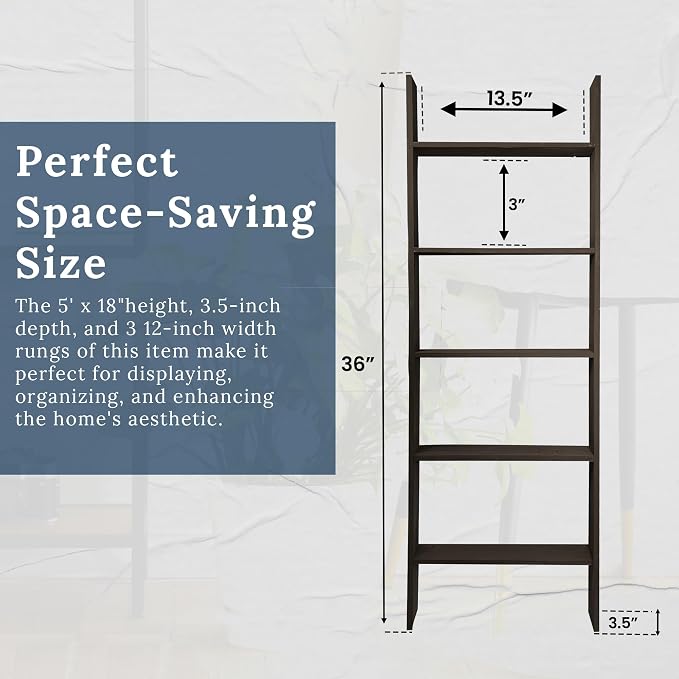 BARNWOODUSA Throw Blanket Ladder – Fully Assembled Reclaimed Wood – Rustic Decorative Ladder for Towels, Quilts, & More – Perfect Farmhouse Decor for Bathroom, Porch, or Living Room,5ft18.