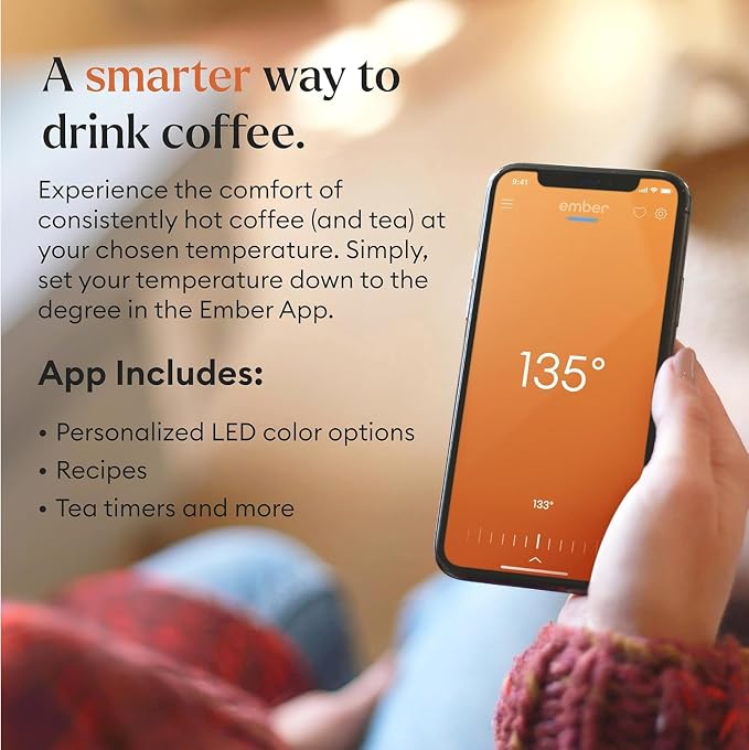 Ember Temperature Control Smart Mug 2, 14 Oz, App-Controlled Heated Coffee Mug with 80 Min Battery Life and Improved Design, Sandstone