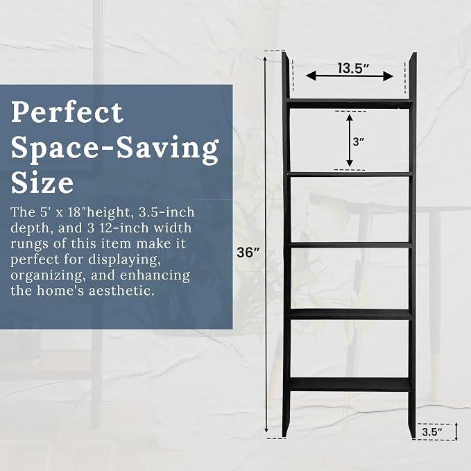 BARNWOODUSA Throw Blanket Ladder – Fully Assembled Reclaimed Wood – Rustic Decorative Ladder for Towels, Quilts, & More – Perfect Farmhouse Decor for Bathroom, Porch, or Living Room,5ft18.