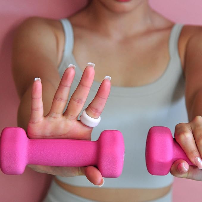Rinfit Smart Ring Protector - Silicone Ring Enhancer for Active Lifestyle and Gym - StyleFit U.S. Design Patent - Pink, Size 8