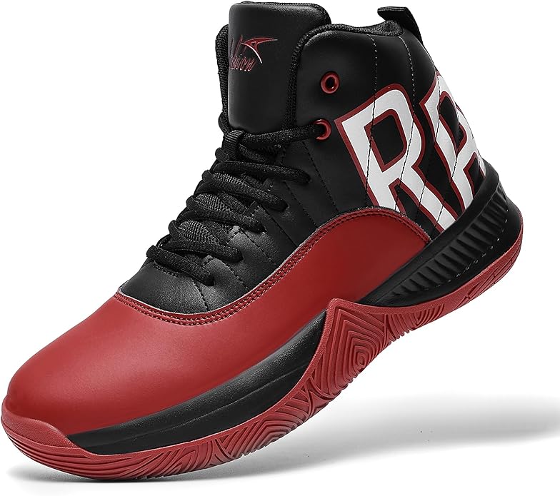 ASHION Mens Basketball Shoes High Top Streetball Lightweight Outdoor Sneakers Cushioning Shoes for Sport Athletic Fitness