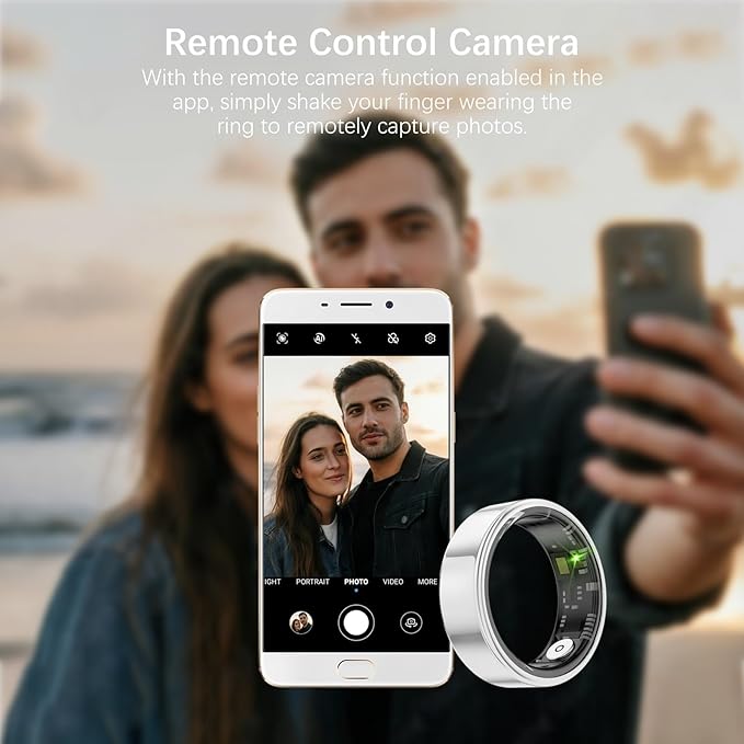 Smart Health Rings for Women Men, Fitness Tracker with Heart Rate, Blood Oxygen, HRV, Sleep Tracker, Step Tracker, No Subscription Fee, IP68 Waterproof Smart Ring for iphone & Android (Silver 14#)