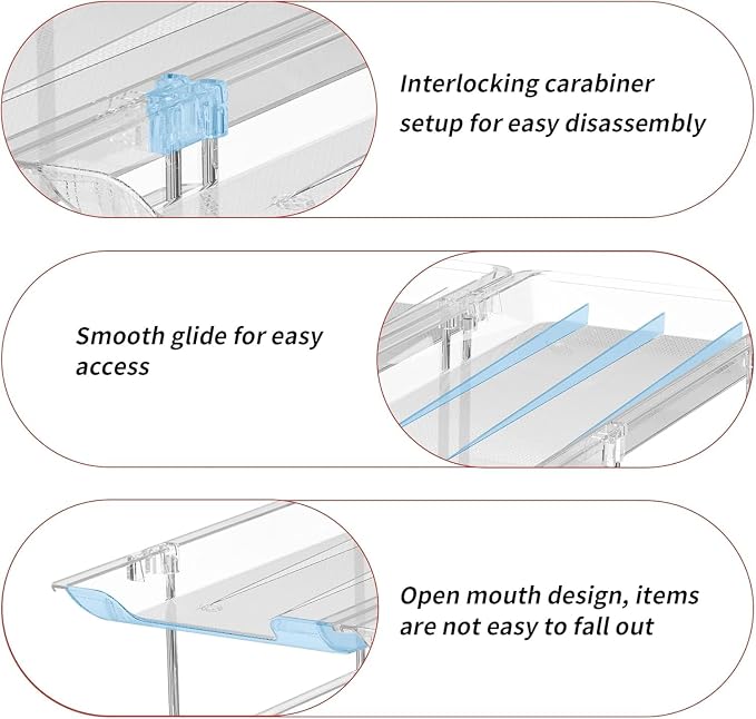 Attelite Can Organizer for Pantry, 6 Sets 3Tiers Can Storage Organizer Pantry, Soda Can Organizer for Fridge 72 Cans Rack Automatic Rolling Stackable Canned Food Organizer,Clear
