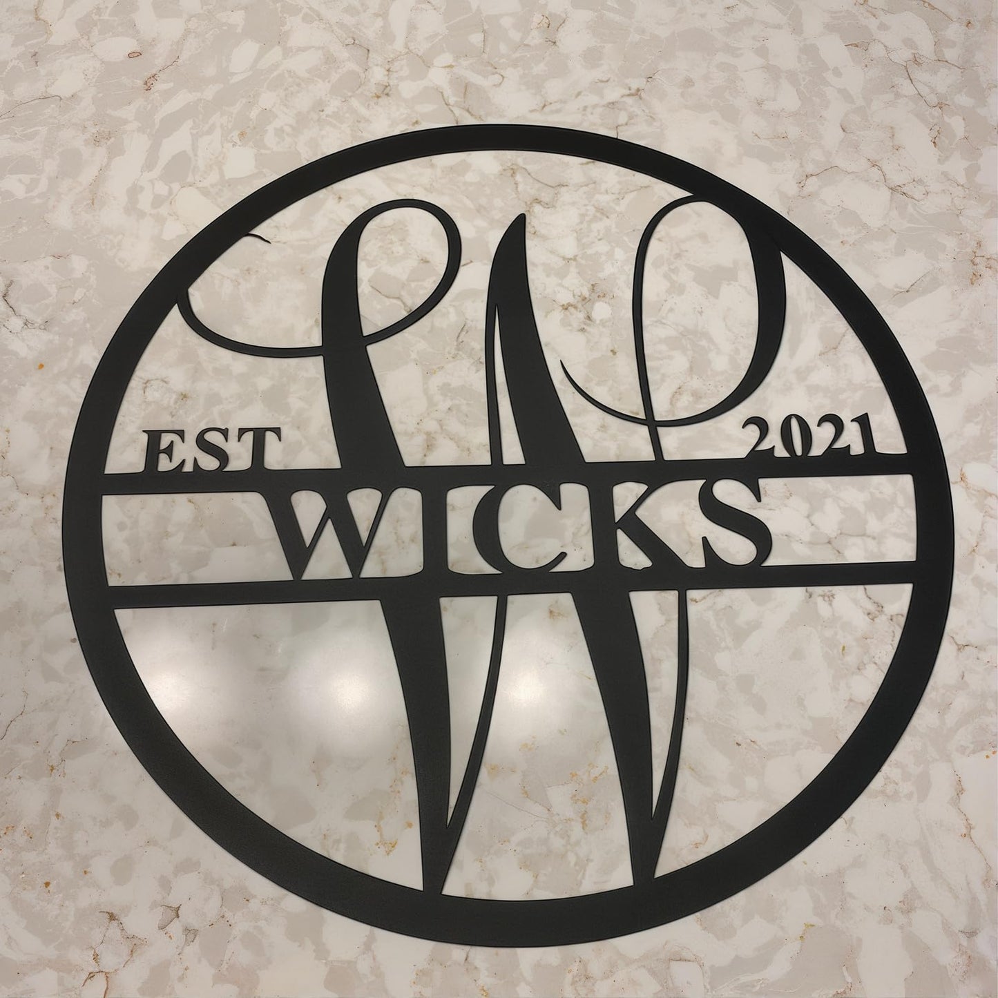 Personalized Metal Name Signs, Split Letter Monogram Wall Decor, Custom Last Name Sign, Family Name Sign for Outdoor, Personalized Wedding Gift, Garden Decor, Metal Wall Art, Housewarming Gift (MonogramDesign_7)