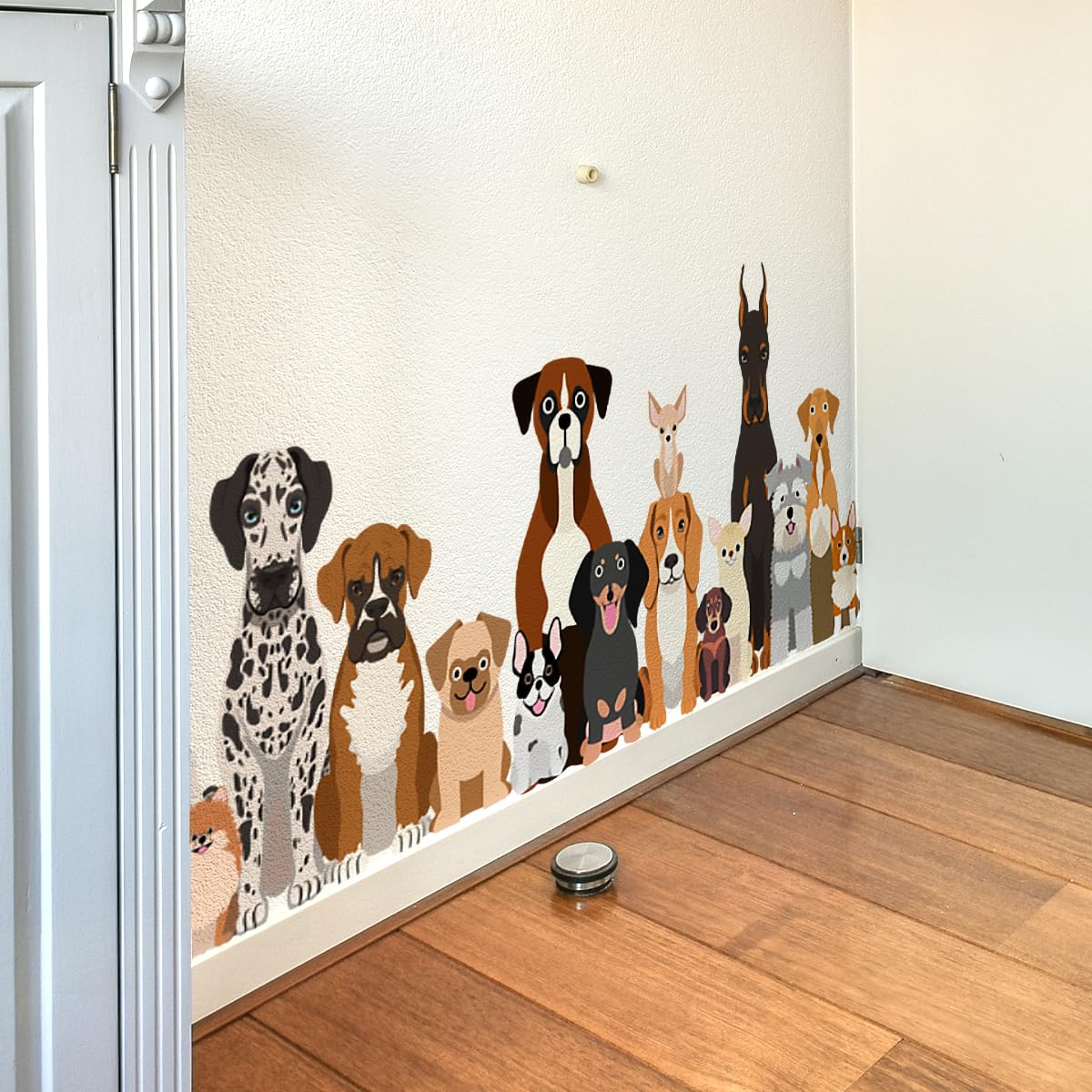 Puppy Wall Decals - Cute Golden Retriever, Corgi, Teddy, Husky Dog Stickers Decor,for Living Room, Kitchen, Bedroom, School, Pets Store, and Home Wall Art.