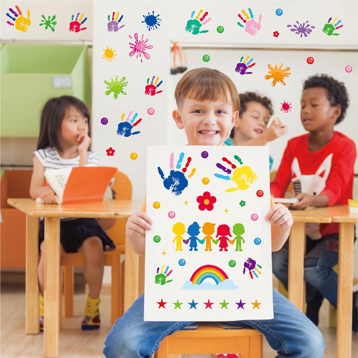 AOWDIAO Inspirational Kids Classroom Wall Decals – The Future of the World Is in This Room Quote – Peel and Stick Vinyl Sticker for School, Nursery and Playroom Decor