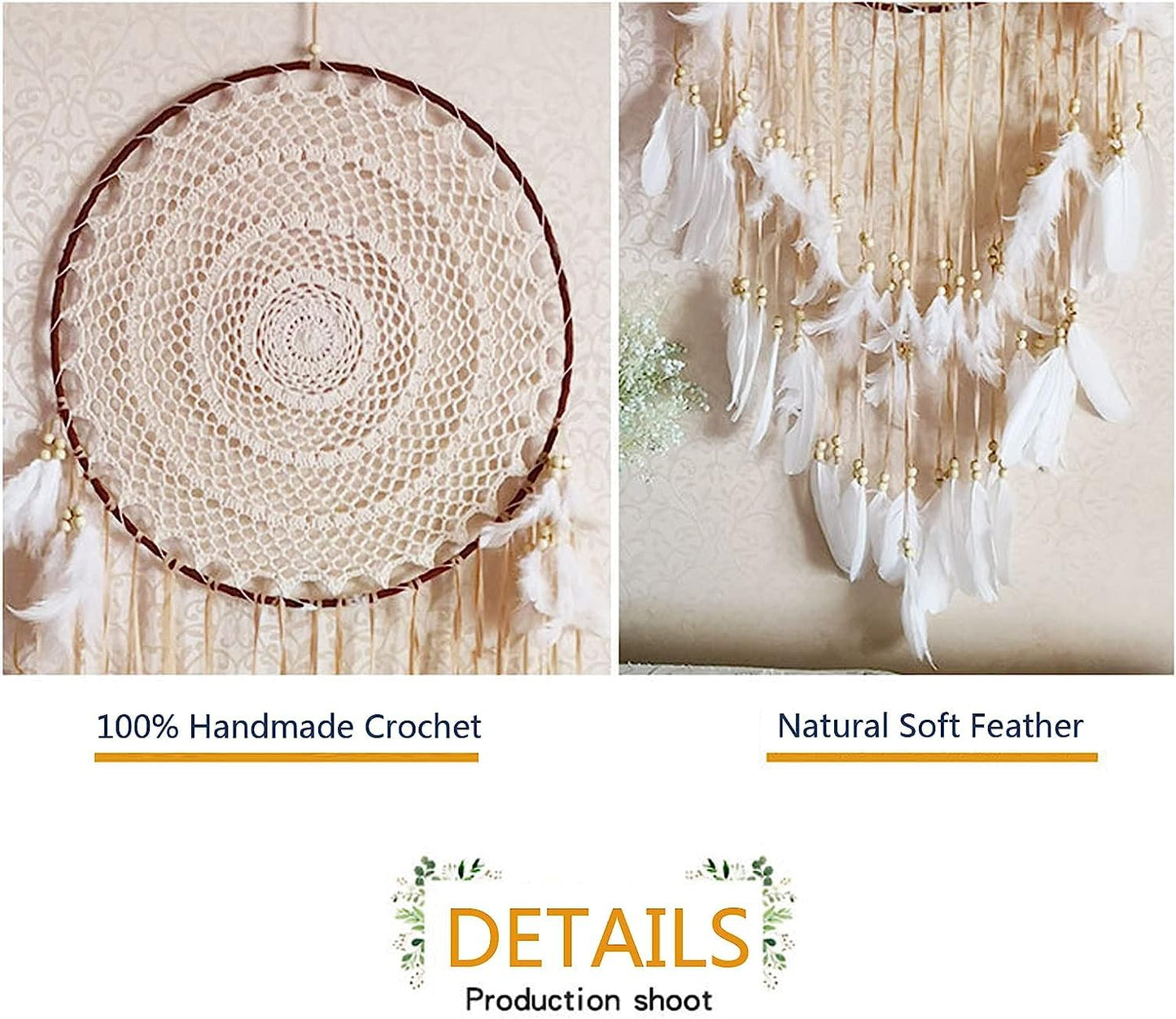 EDMISU Large Dream Catcher Feather Tassel Decoration Woven Wall Hanging Home Decor Bedroom Living Room Wedding Party