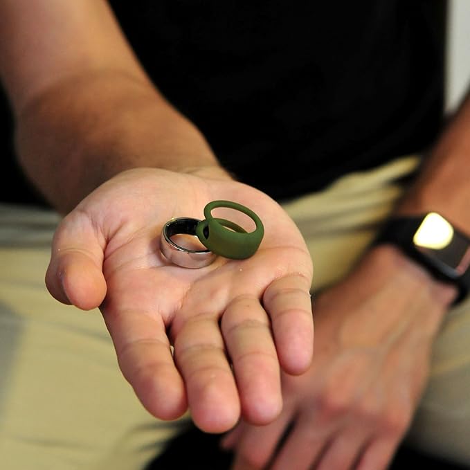 Rinfit Smart Ring Protector - Silicone Ring Enhancer for Active Lifestyle and Gym - StyleFit U.S. Design Patent - Green, Size 6