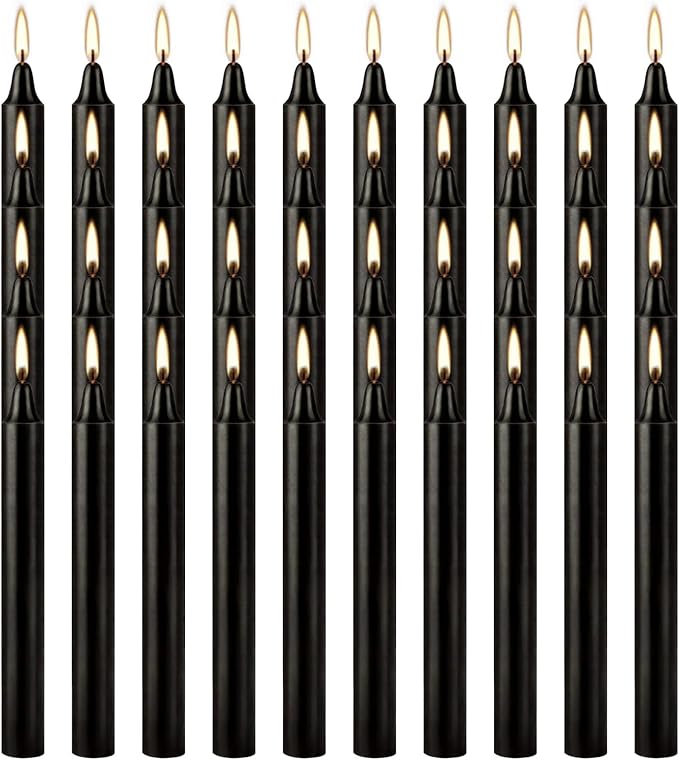 Set of 40 Black Candles ??Spell Chime Candles for Halloween, Rituals, Prayer, Birthdays, Meditation, Altar - 4 Inch Tall, Unscented