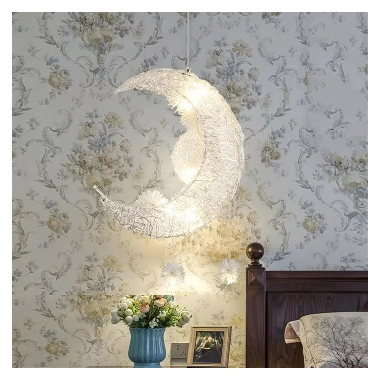Moon Pendant Lights LED Modern Chandelier Ceiling Light Children Bedroom Hanging Lamp,for the Living Room