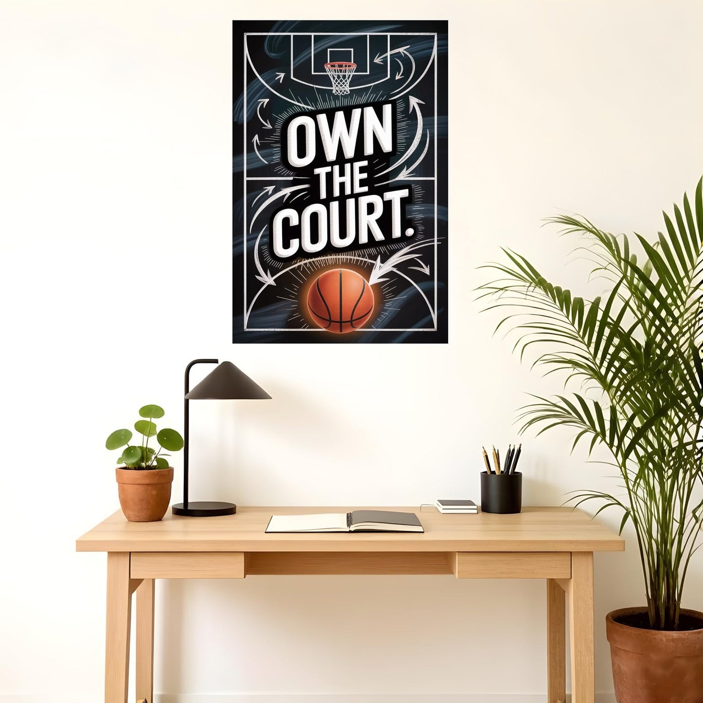 Own The Court Basketball Motivation Poster Inspirational Wall Art For Athletes Training And Game Day Focus Printing Posters Unframe-style 08x12inch(20x30cm)