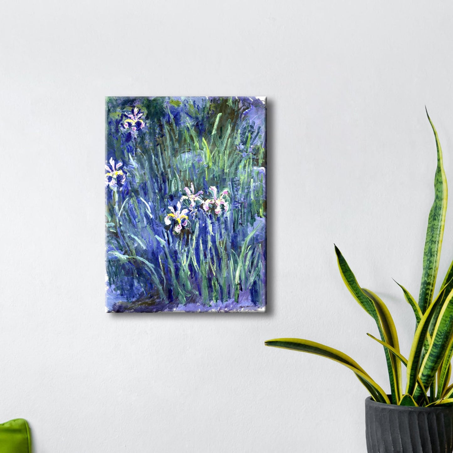Wieco Art Canvas Print Wall Art Irises by Claude Monet Oil Paintings Reproduction Landscape Pictures Artwork on Canvas Art for Living Room Decorations and Wall Decor