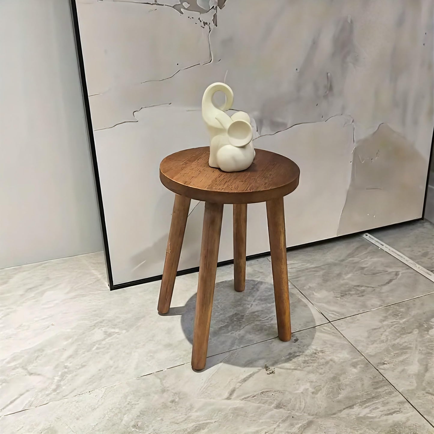 Stools Chair dining chair Dressing wooden stool shower stool Stool Kitchen Bar Stool Side wood Table Round Wooden Bedroom Living Room Dining Table Dining Room Bar plant stand (walnut color)