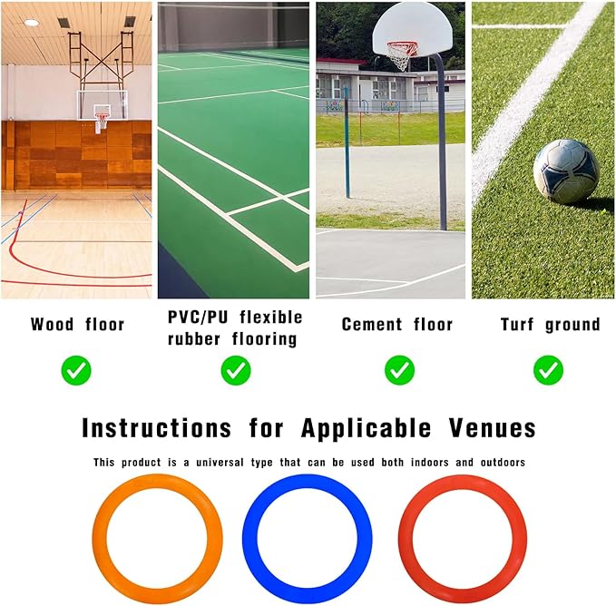 Colorful Anti Slip Safety Agile Ring Speed Ring 3 PCs Speed and Agility Training Equipment Basketball Training Equipment Sports Agility Training Skill Improvement Equipment