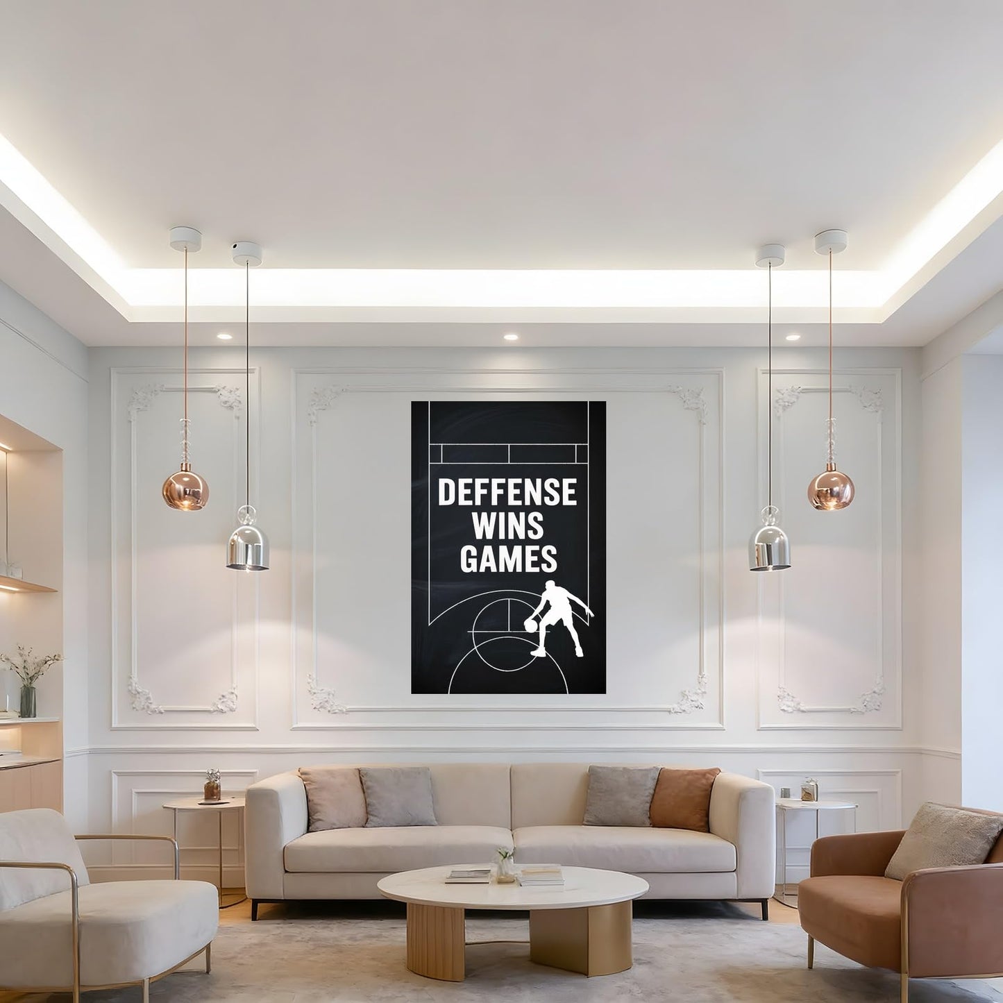 Defense Wins Games Basketball Motivation Poster Minimalist Inspirational Wall Art For Athletes And Teams Printing Posters Unframe-style 08x12inch(20x30cm)