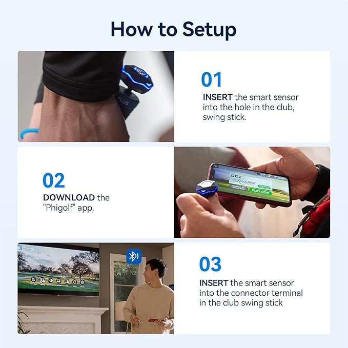 PHIGOLF Home Golf Game Simulator: Enjoy Interactive Golf with Motion Sensor & Swing Stick for Indoor & Outdoor Fun ??38,000+ Courses Worldwide, Compatible with Android, iOS, APP & E6 Connect