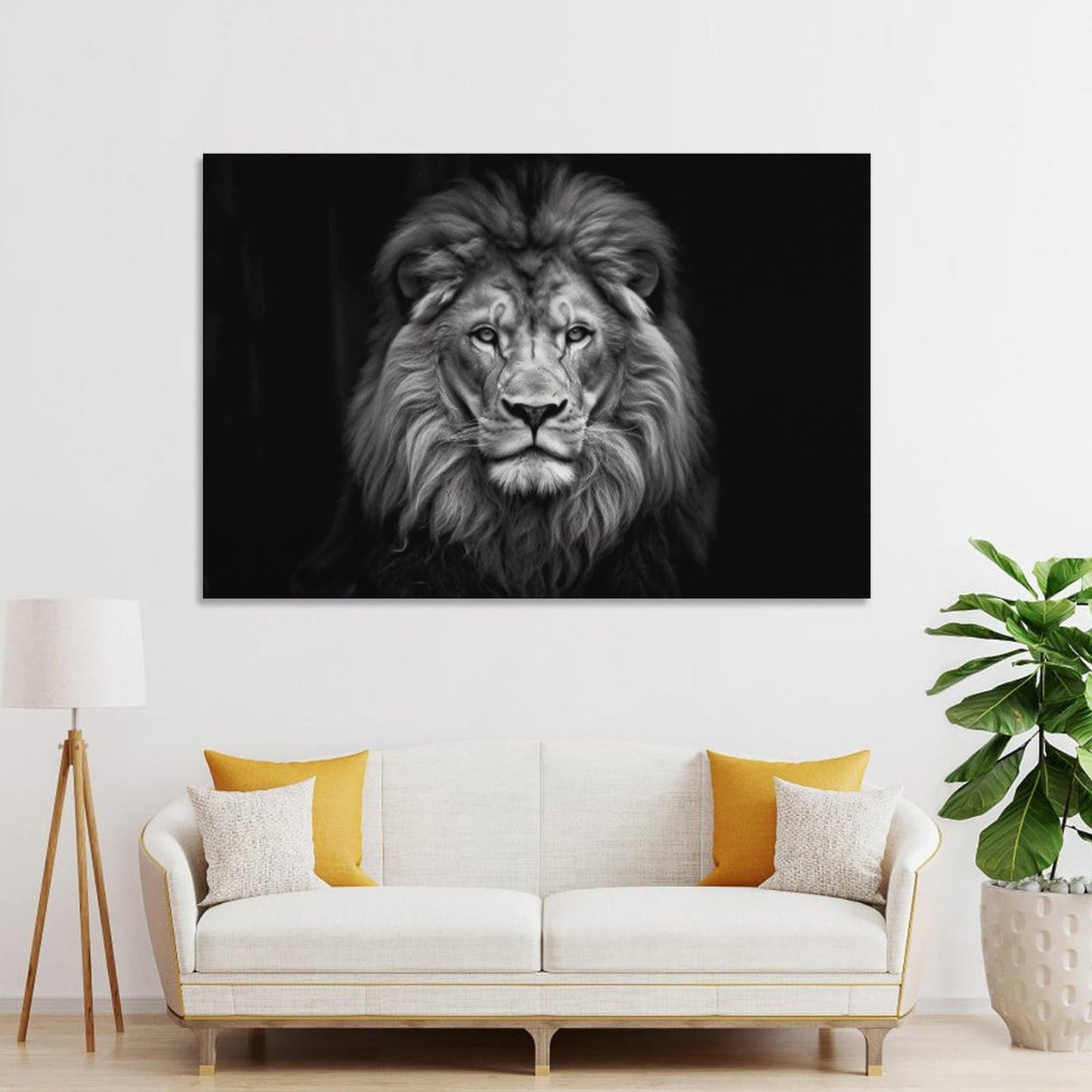 FeoYoed Wall Art Posters Lion Wild Animal African Lion On Black Background Modern Aesthetic Decor Prints for Bedroom Living Room Office with Premium Fade Resistant Canvas 12x18inch(30x45cm)