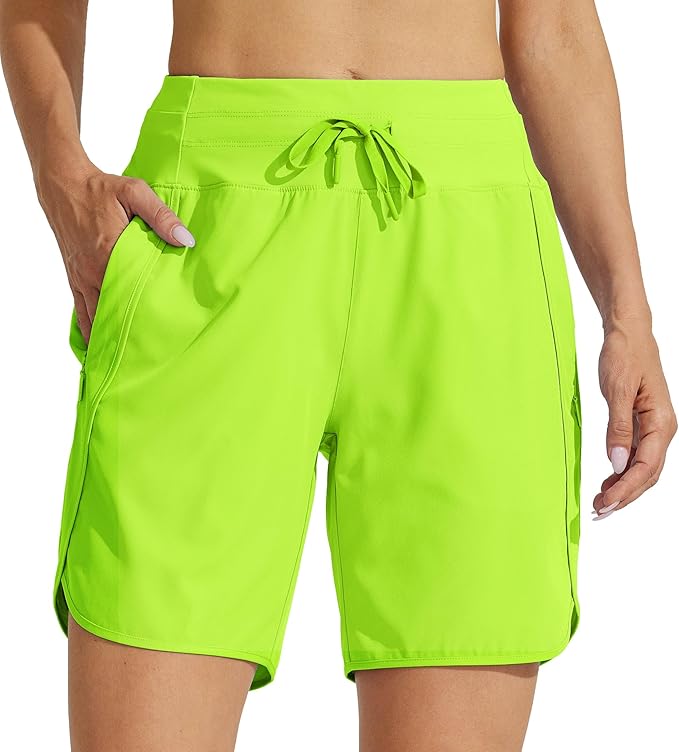 Willit Women's 7" Athletic Running Shorts Long Workout Hiking Shorts Quick Dry High Waisted Active Zipper Pocket(XX-Large)