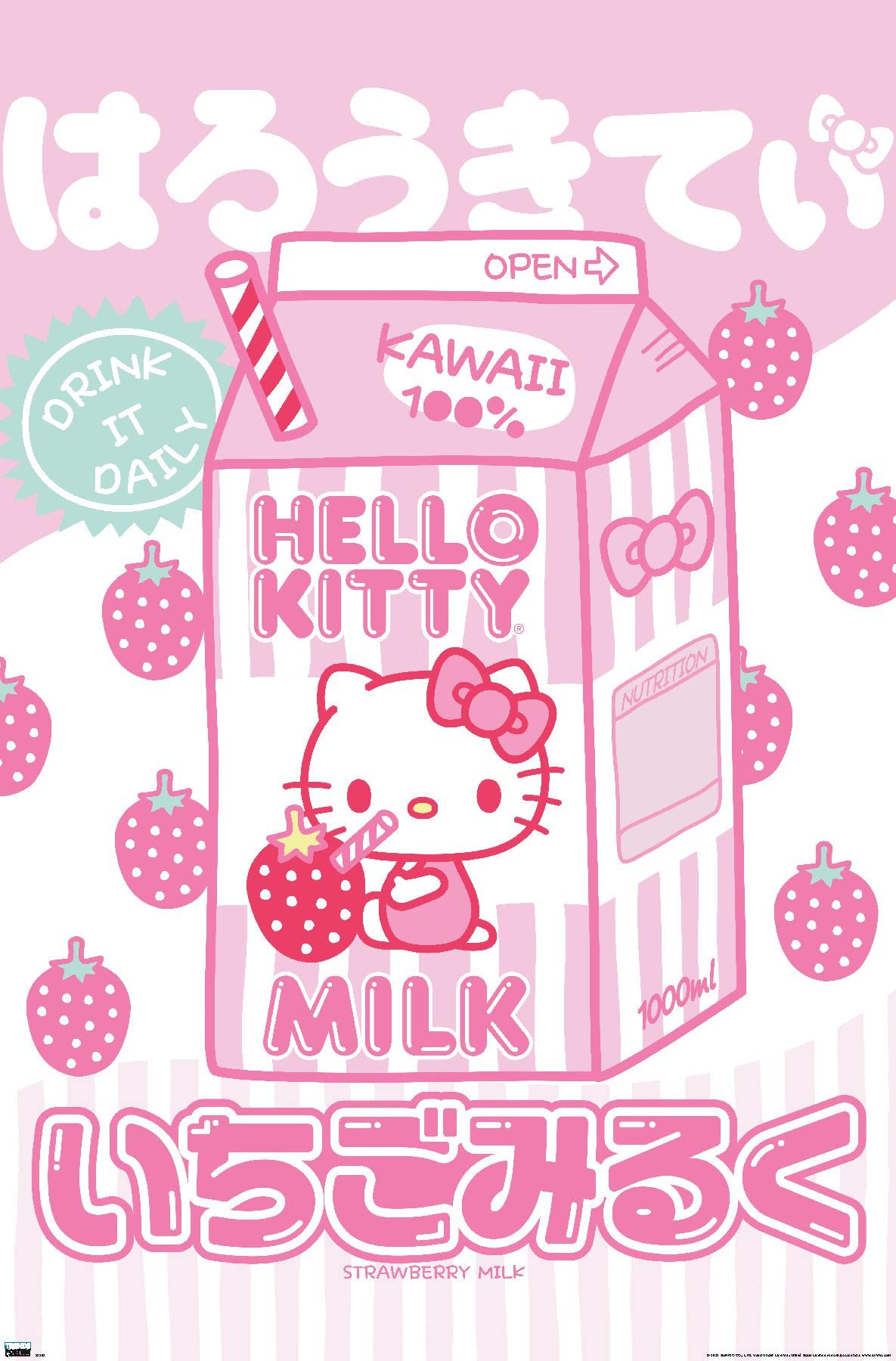 Hello Kitty: 20 Kawaii Tokyo - Milk Wall Poster, 34L" x 22.4W", Unframed Version