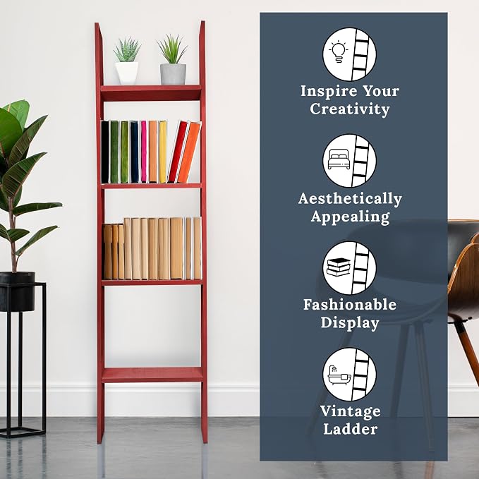 BARNWOODUSA Throw Blanket Ladder – Fully Assembled Reclaimed Wood – Rustic Decorative Ladder for Towels, Quilts, & More – Perfect Farmhouse Decor for Bathroom, Porch, or Living Room,4ft.